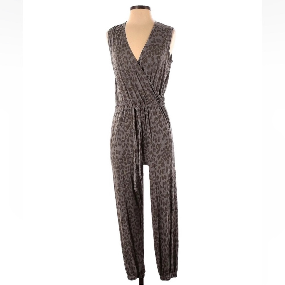 Sundry Grey Leopard Print Jumpsuit 1